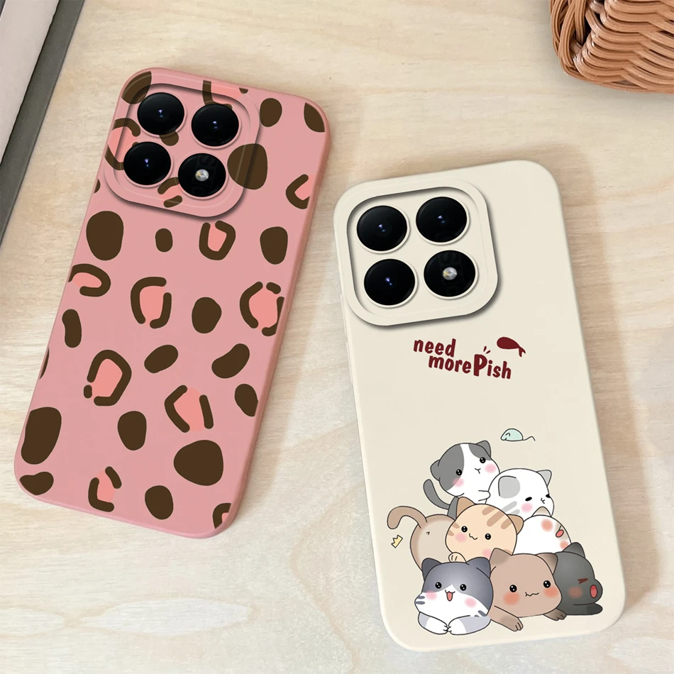 Para Xiaomi 15T Pro funda para Xiaomi 17 Pro Max funda trasera de teléfono de dibujos animados protección completa suave silicona líquida parachoques a prueba de golpes - imagen 3