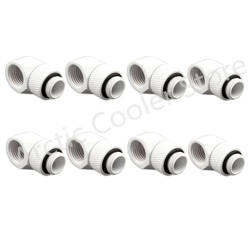 90 °   Conector giratorio refrigerado por agua, Kit de montaje giratorio de rosca G1/4, adaptador para refrigeración por agua de PC, plata/negro/dorado/blanco - imagen 4