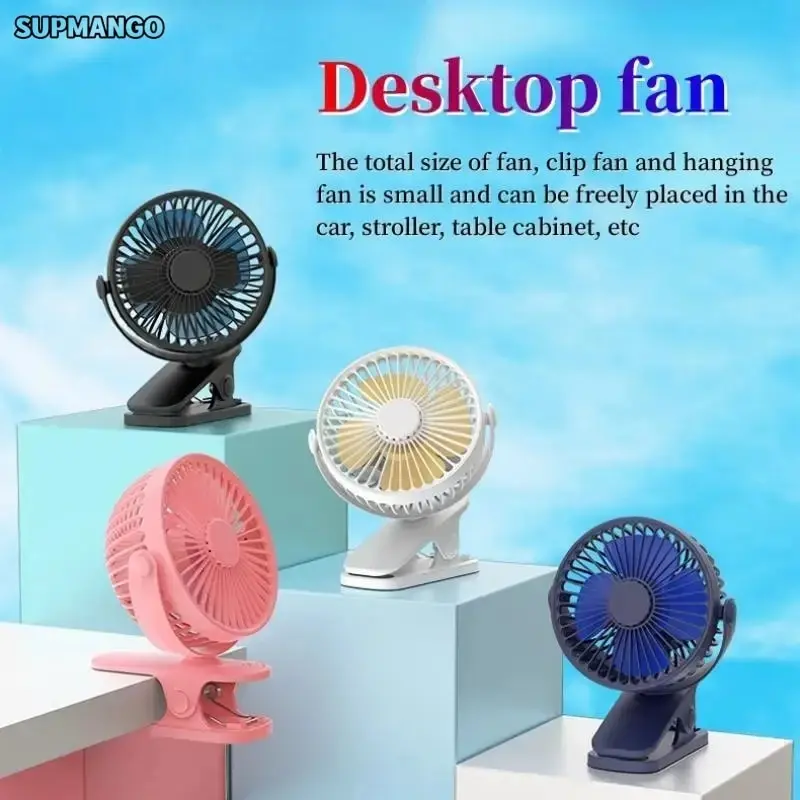 Mini Ventilador con Clip portátil, carga USB, silencioso, eléctrico de escritorio, alta calidad, dormitorio de estudiantes, pequeño Ventilador de refrigeración
