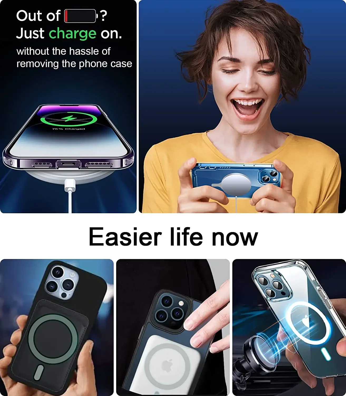 Anillo adhesivo de placa de Metal magnético para Magsafe, soporte magnético de carga inalámbrica para coche para iPhone 14 13 12 Pro Max Samsung Universal - imagen 3