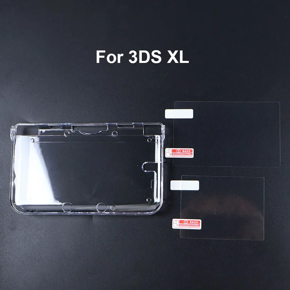 JCD para la nueva consola 2DS 3DS XL LL carcasa de cristal carcasa dura de plástico pantalla transparente parte superior inferior película protectora HD - imagen 5