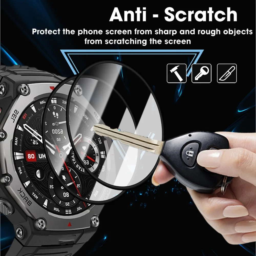1-5 uds Protector de pantalla 9D para Amazfit t-rex 3 Pro reloj inteligente al aire libre película protectora transparente Full HD suave para T-Rex3 no de vidrio - imagen 2
