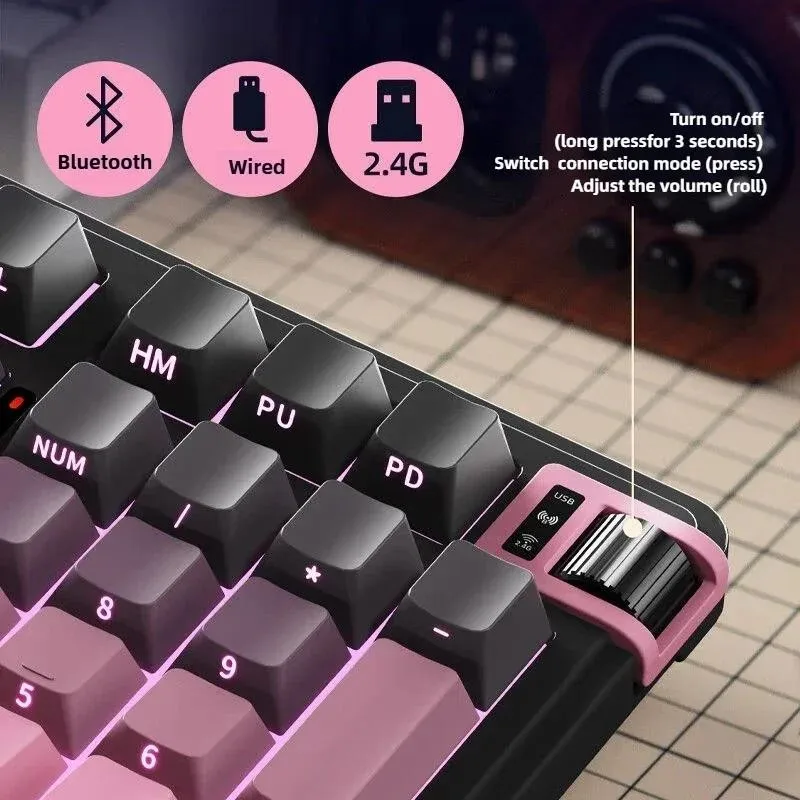 Teclado mecánico KZZI K98, 3 modos RGB con perilla, alfombrilla numérica, junta intercambiable en caliente, teclado de oficina para juegos, soporte WIN/MAC - imagen 4