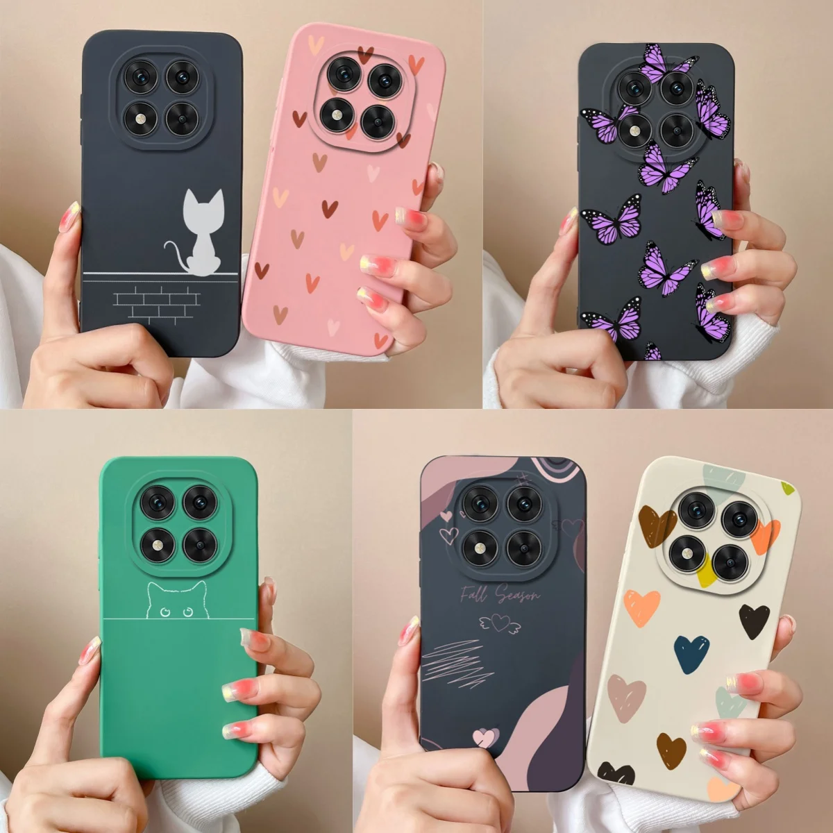 Para Poco X7 Pro funda trasera de teléfono con corazón a la moda para Xiaomi Poco X 7 Pro silicona líquida suave carcasa de protección completa Fundas