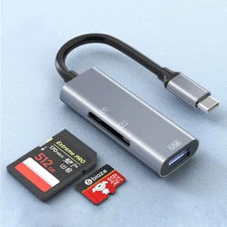 Lector de Tarjetas USB-C OTG MicroSD y USB con Carga