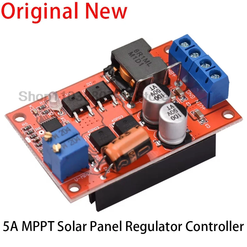 Controlador regulador de Panel Solar MPPT 5A, Panel de Control de carga Solar, carga de batería, interruptor automático de 9V, 12V y 24V