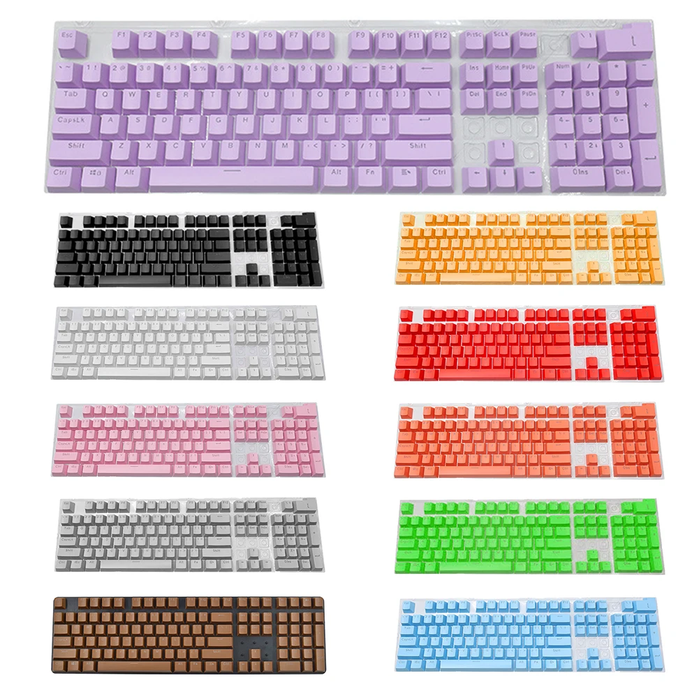 Teclas de teclado mecánico universales ABS, teclas ergonómicas en blanco para teclado Cherry MX, tapa de tecla retroiluminada de repuesto, 104 Uds.