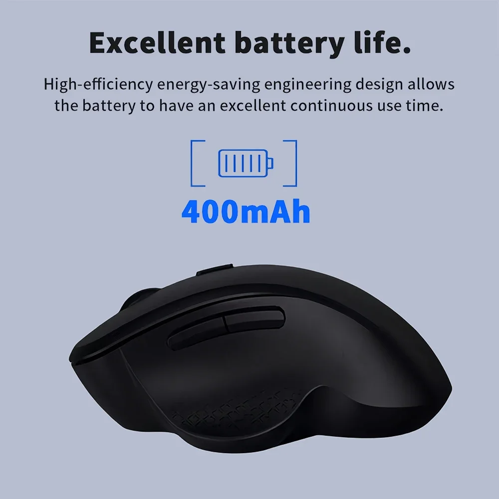 Ratón inalámbrico Bluetooth 5,2 de modo Dual, 2,4G, 6 teclas, ratón óptico recargable para juegos, ratón óptico de 1600DPI para PC, portátil y tableta - imagen 4