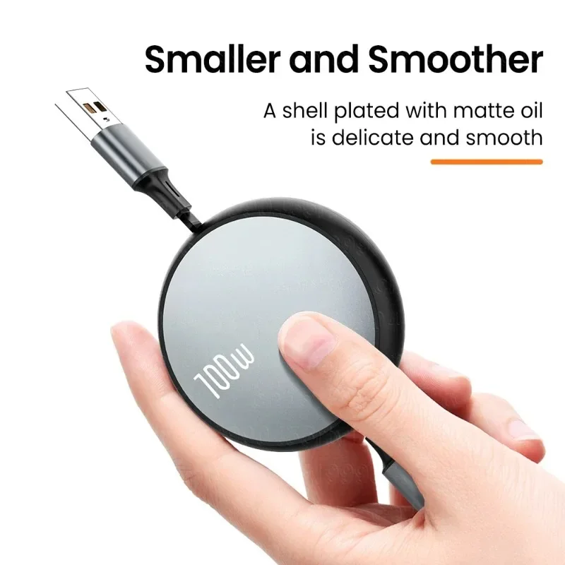 6A 100W 3 en 1 Cable USB rápido para Huawei/Honor Cable cargador Micro USB tipo C portátil retráctil 3 en 1 para iPhone Samsung - imagen 3