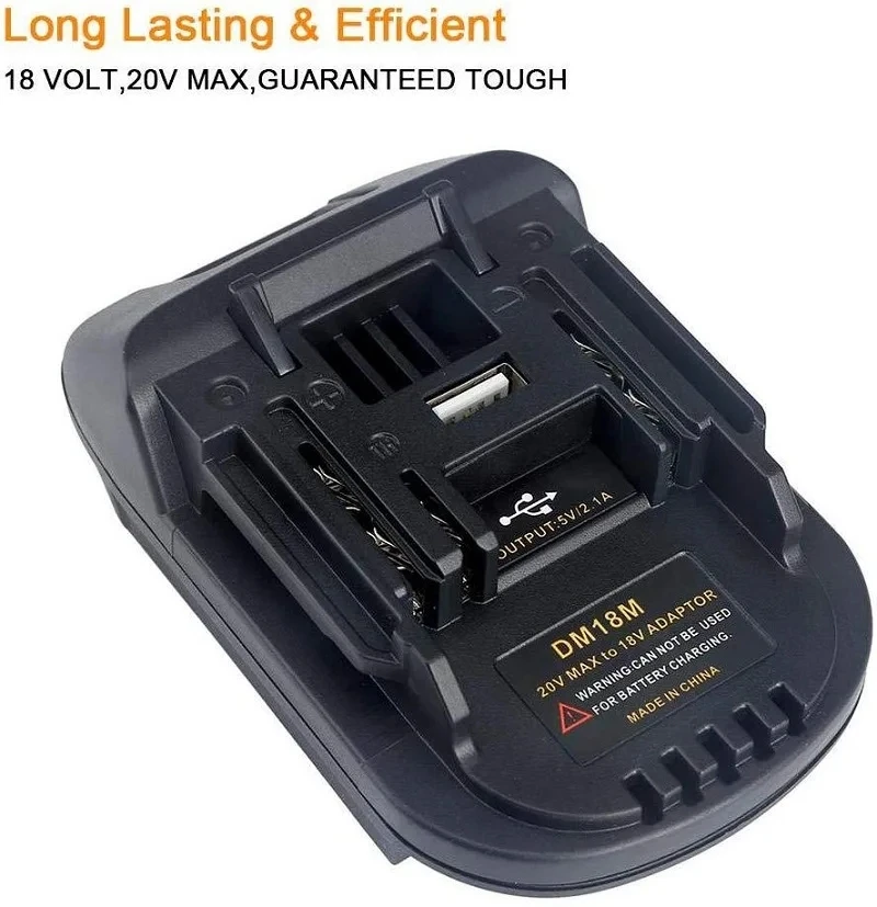 Convertidor de batería 2023 DM18M, adaptador de herramienta de cargador de iones de litio de 20V a 18V para baterías Milwaukee Makita Bl1830 Bl1850 - imagen 5