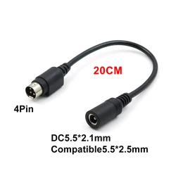 SATO Cable adaptador fuente CC 5,5x2,1mm hembra Mini DIN 4 pines macho
