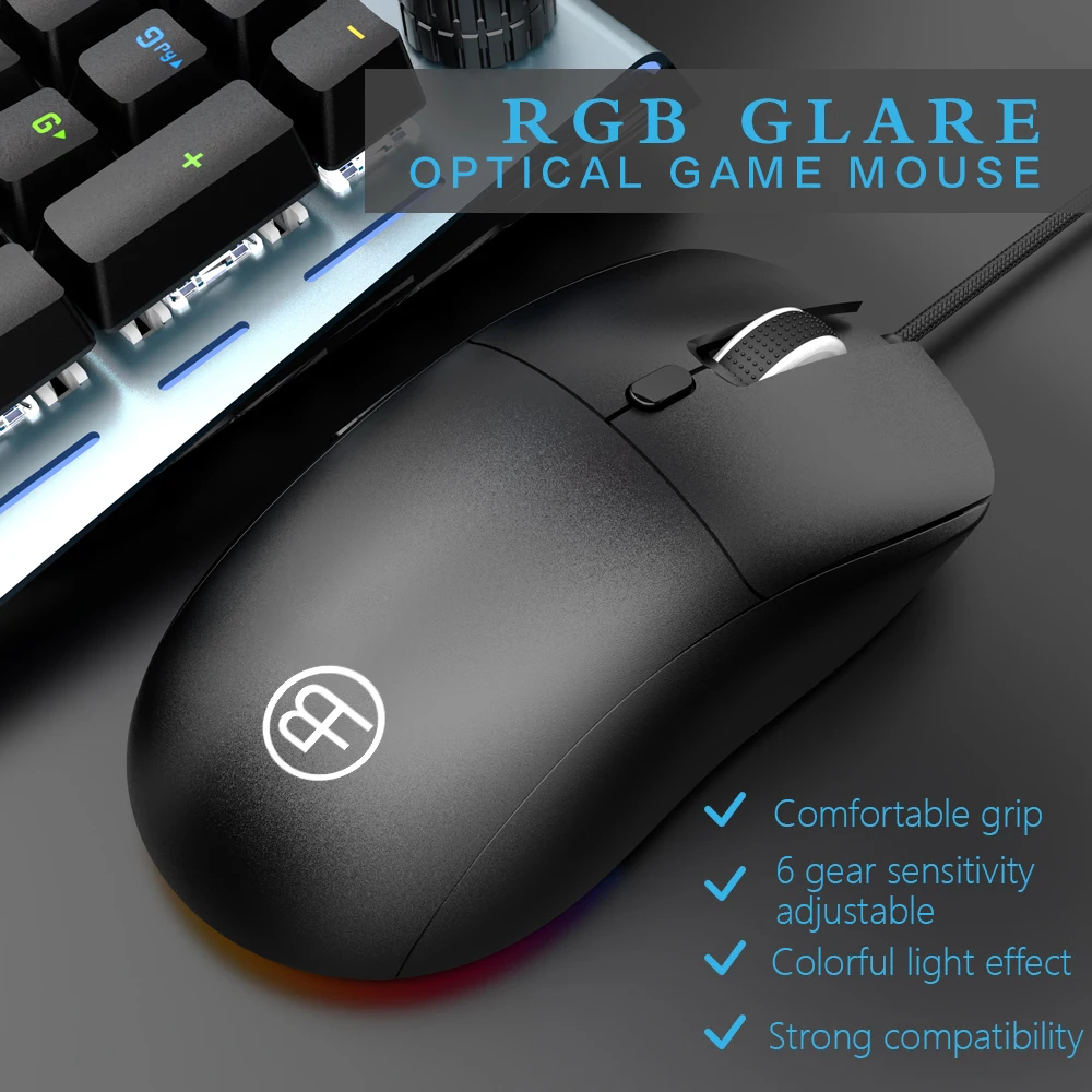 Ratón con cable USB, ratón de ordenador con cable, DPI, ajustable, ergonómico, de 6 botones, para el hogar y la Oficina, para ordenador portátil, PC, escritorio y Notebook - imagen 2