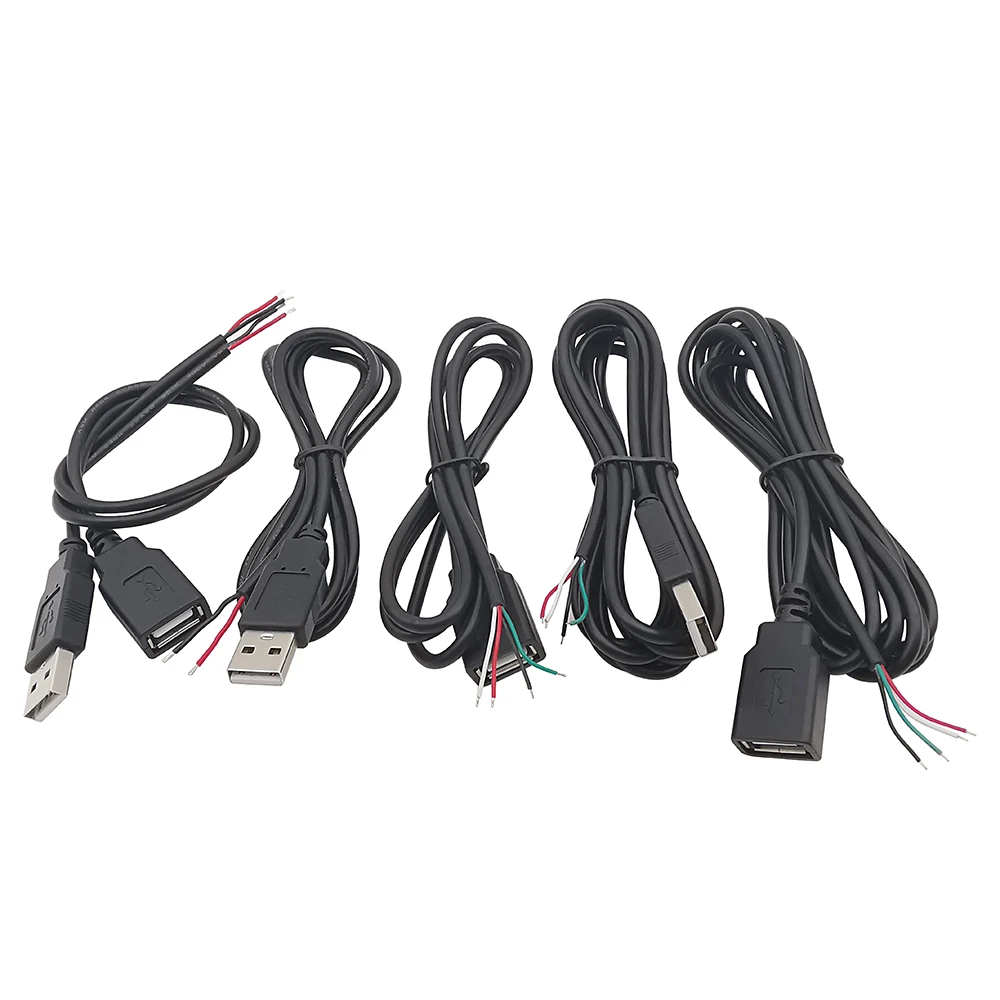 1 Uds. Cable de 2 pines y 4 pines 5V USB 2,0 tipo A enchufe macho hembra Cable de alimentación conector de carga Cable de extensión DIY 0,3 m 1m 2m - imagen 4