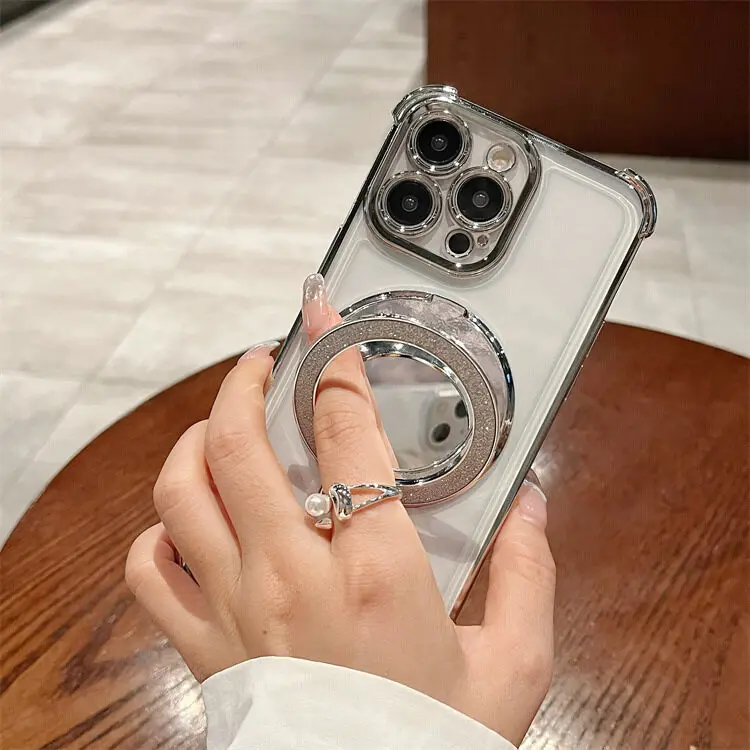 Funda con soporte de espejo chapado de lujo para Samsung Galaxy S25 Ultra S24 S22 S23 S21 Plus S23 FE S20 FE S24 FE Note 20 Ultra 5G - imagen 5