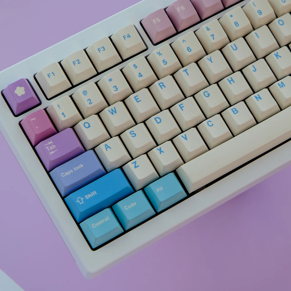 Teclas de hadas de 129 teclas, perfil de cereza, teclas PBT, tapa de tecla de sublimación de tinte para teclado mecánico MX 61 68 75 84 87 96 98 104 108 - imagen 2