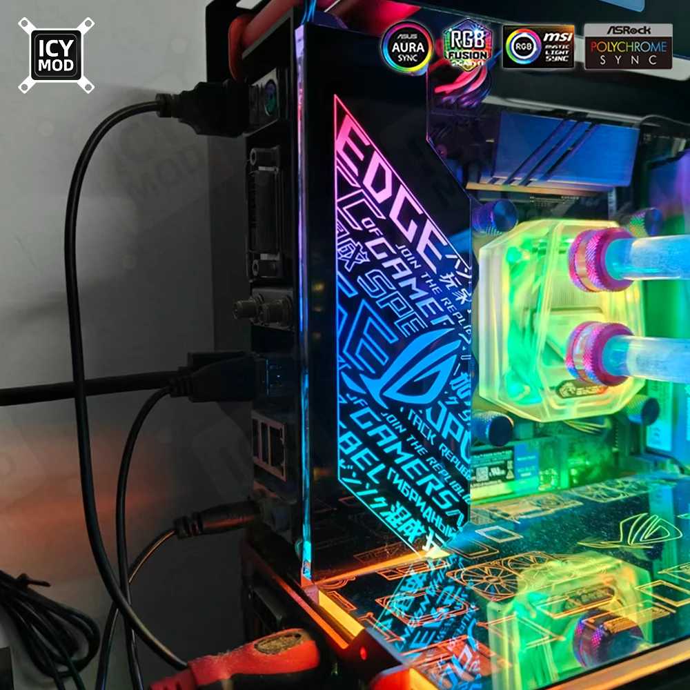 Placa base DIY, cubierta decorativa IO, Panel de iluminación RGB, chasis MOD ARGB MOBO I/O, cubierta de placa base personalizada, funda de PC AURA SYNC - imagen 5