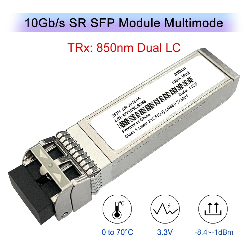 Para HP J9150A/J9150D SFP 10Gb módulo transceptor 10Gbase-SR multimodo 850nm Duplex LC 300m SFP + módulo de fibra óptica interruptor Aruba - imagen 4