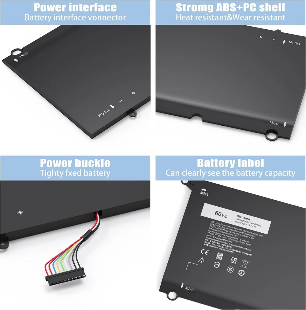 SKOWER 60Wh PW23Y batería del ordenador portátil para Dell XPS 13 9360 9360-D1605T/D1609G/D1705G/D1505G/D1805TG RNP72 TP1GT - imagen 3