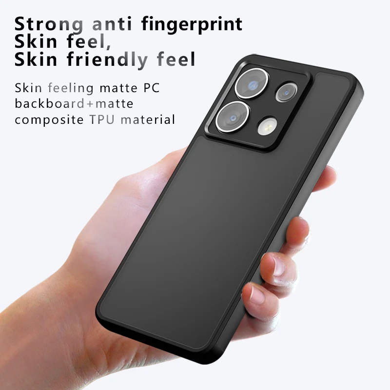 Funda de teléfono mate con sensación de piel para Xiaomi Redmi Note 13 Pro, Funda trasera antioxidante para Redmi Note 13 Pro 5G - imagen 3