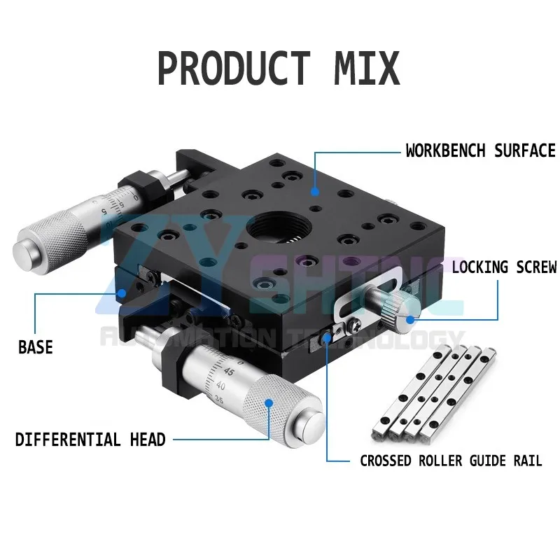 XY Axis LY40-LB/CB/RB LY60-CB/RB/60-LB LY80-CB/RB/LB Mesa Deslizante Manual ultrafina Mesa precisa de desplazamiento Tipo de riel transversal - imagen 4