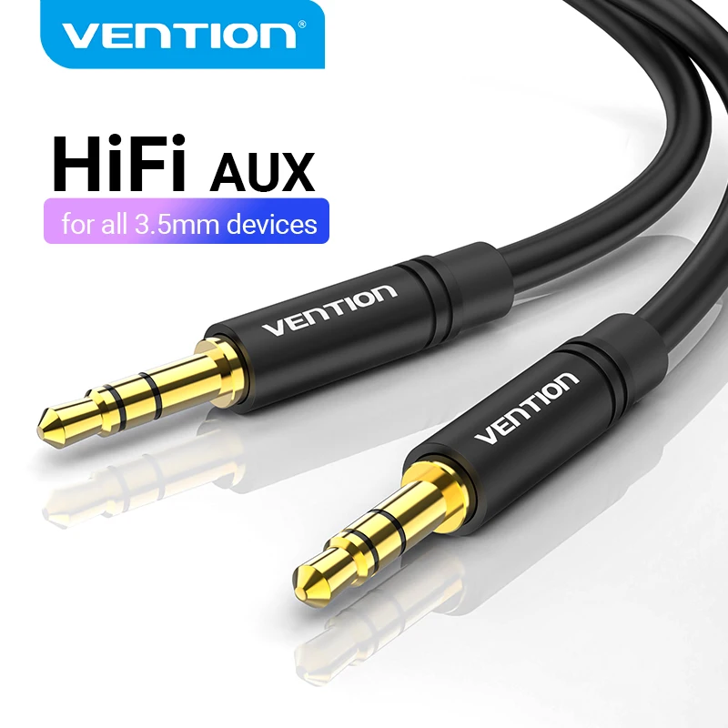 Vention Jack Cable auxiliar de 3,5mm macho a macho Cable de Audio de 3,5mm Jack para auriculares JBL Xiaomi Oneplus Cable de altavoz Cable auxiliar de coche