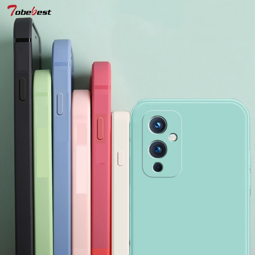 Funda de silicona suave cuadrada de lujo para OnePlus One Plus 10 9 9R 9RT 8 7 7T Pro Nord CE 2 5G Coque cubierta trasera de Color sólido