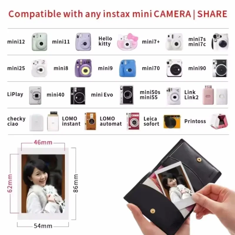 Papel fotográfico para FUJIFILM Instax Mini, papel fotográfico para Mini cámara Fuji Instax, 10/20/40/60/80/100 hojas, borde blanco, nueva fecha - imagen 5