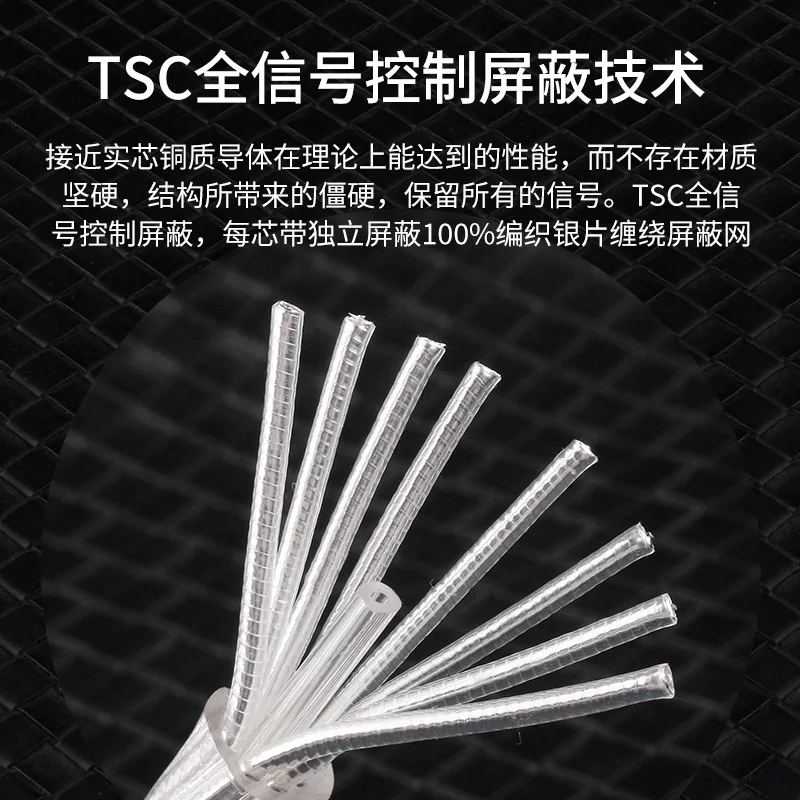 Amplificador Cable de alimentación de Audio fiebre 7N OFC Cable a granel Chapado en plata Hifi señal de grado de fiebre Audio música cinta Cable de altavoz - imagen 4