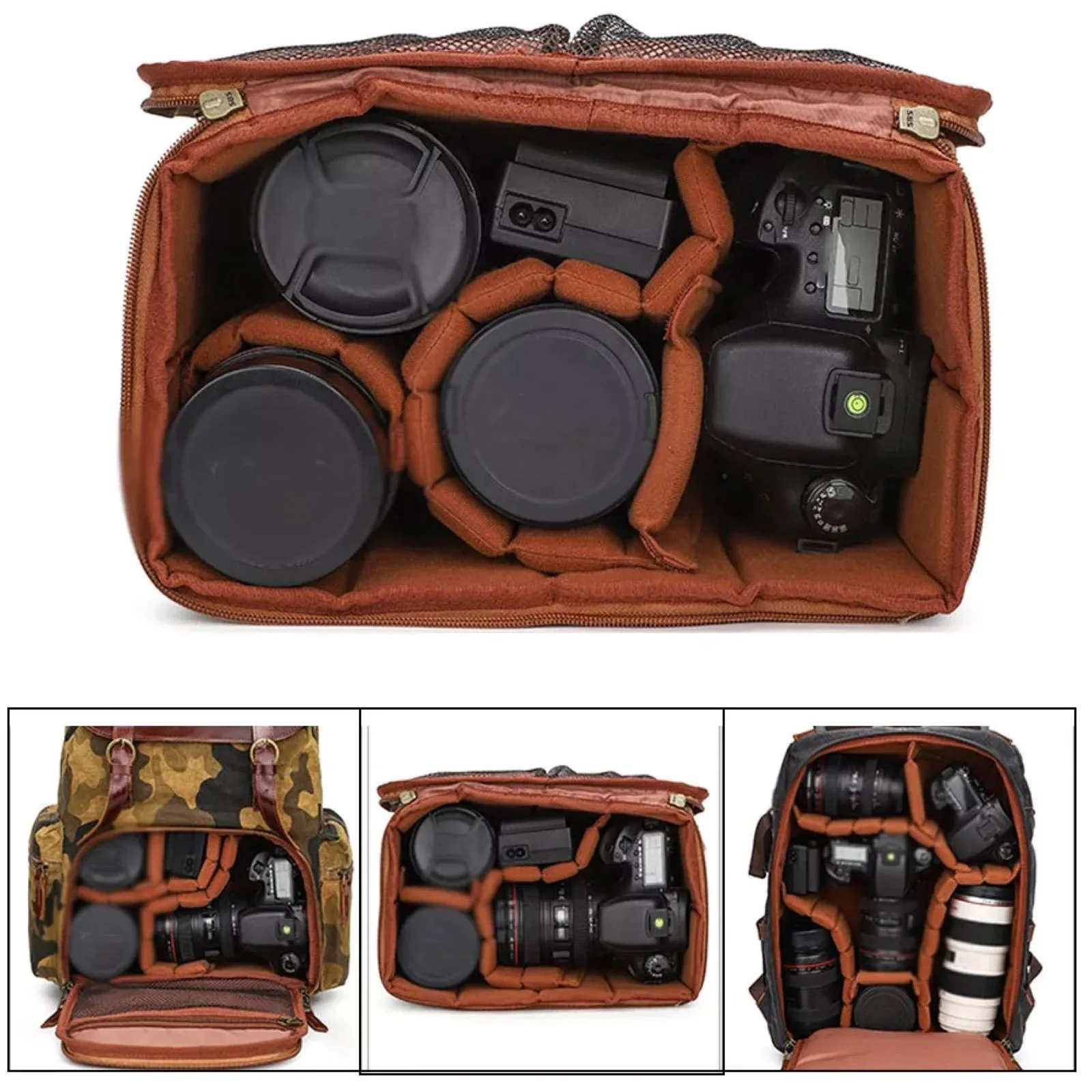 4 unids/set divisores separadores acolchados portátiles para bolsa de cámara reemplazo foto mochila compartimentos para cámaras - imagen 4