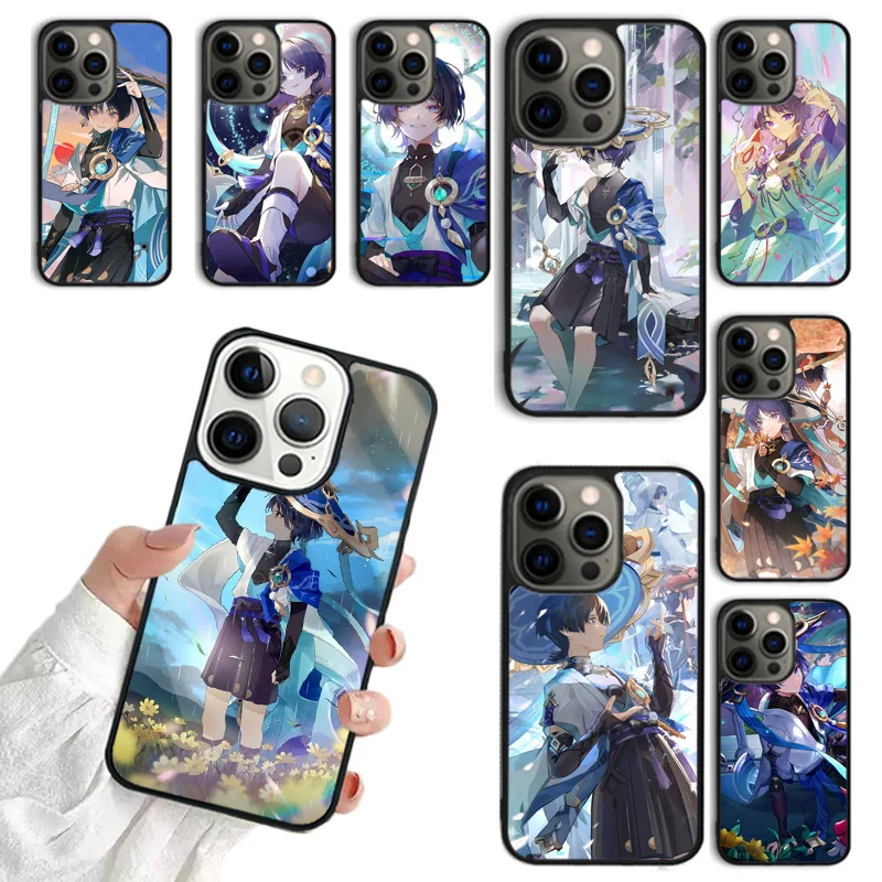 Genshin-funda de teléfono Wanderer de impacto para iPhone 17 Air 16 15 14 plus 11 12 13 Pro Max