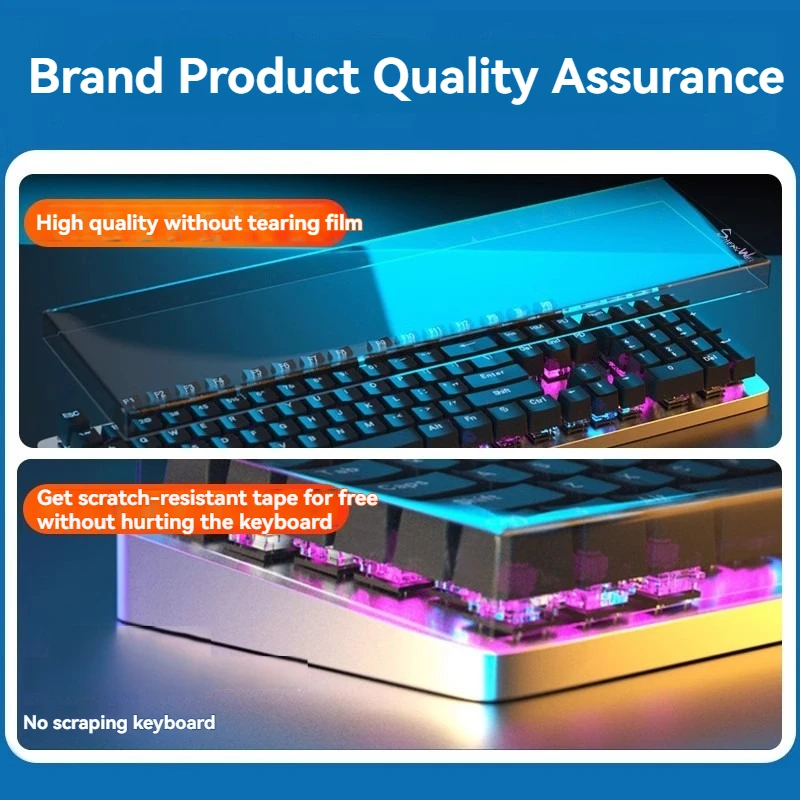 Keydous-cubierta antipolvo para teclado mecánico NJ68/68pro/NJ80/NJ87/87pro/NJ98, cubierta protectora de teclado impermeable transparente acrílica - imagen 4