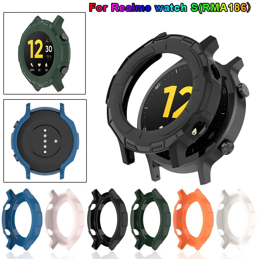 Funda suave de TPU para Realme Watch S RMA186, funda protectora, marco de reloj inteligente, carcasa a prueba de golpes para Realme Watch S