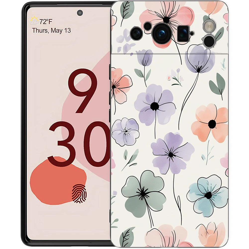 Para Google Pixel 10 Pro funda de teléfono Pixel 9 Pro XL TPU funda Pixel 8 Pro 9A 8A 7A 7 6A 6 Pro funda suave flor elegante - imagen 5