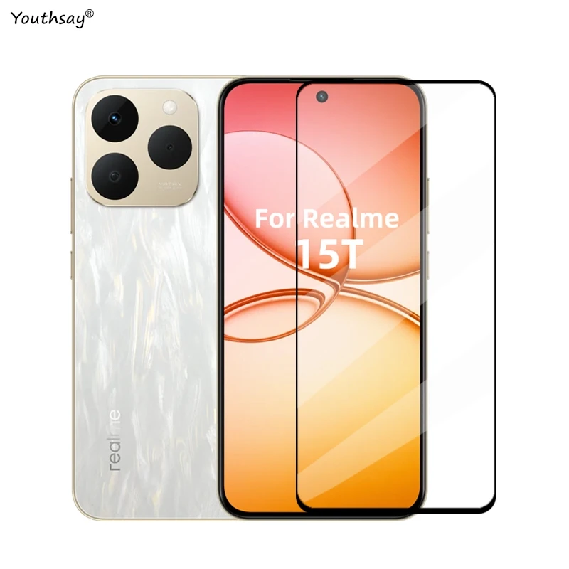 Cubierta completa de vidrio templado para Realme 15T, Protector de pantalla de vidrio Realme 15T, película protectora de lente de teléfono para Realme 15T - imagen 3