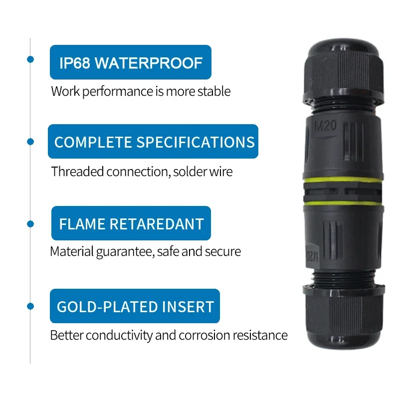 Conector de Cable impermeable IP68 M20, conectores de Cable de Terminal de cableado de tornillo de 2/3/4/5/6 pines para caja de conexiones de luz eléctrica - imagen 4