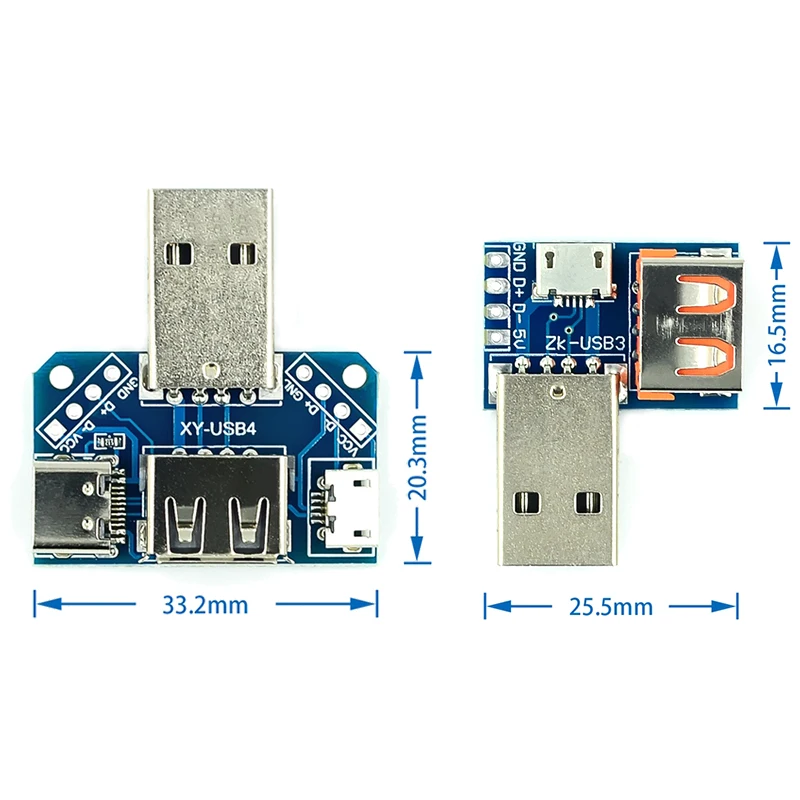 5 uds conector macho USB/MINI MICRO USB a adaptador DIP conector hembra 2,54 conector B tipo C USB2.0 3,0 convertidor PCB hembra - imagen 4