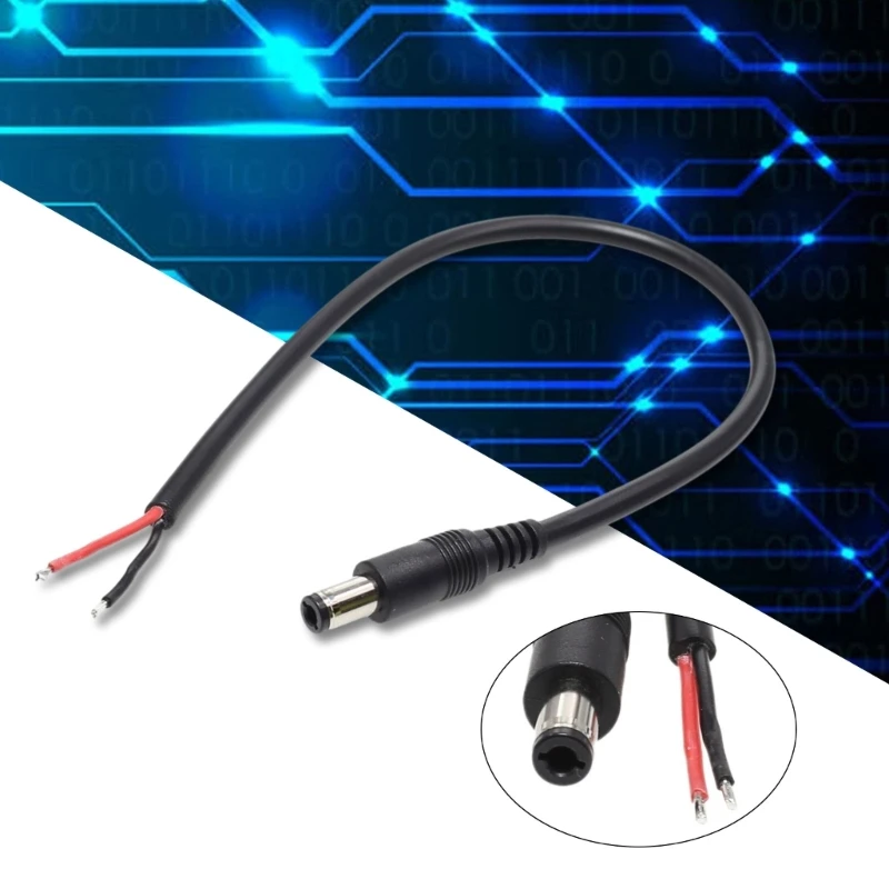 1 paquete Cable alimentación DC6330, conector macho 6,3mm x 3,0mm a extremo abierto Cable desnudo 2 pines, - imagen 3