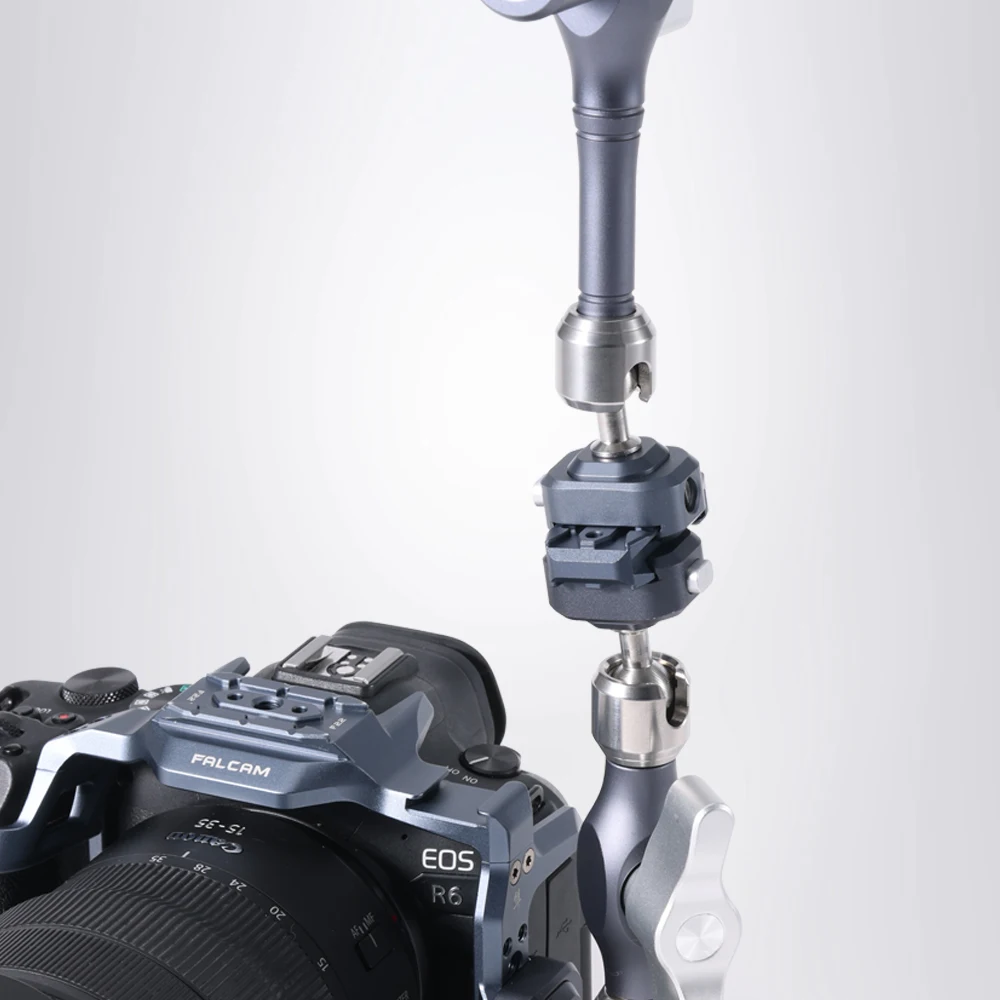 U lanzi FALCAM F22 y Zapata fría, placa de liberación rápida de doble cabezal de tres posiciones para micrófono, luz de relleno, brazo mágico - imagen 4