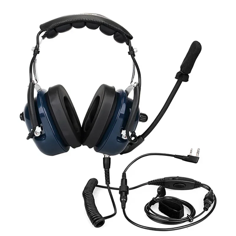 Juego de cables XLR de 5 pines de repuesto para auriculares de ajuste VOX de aviación con reducción de ruido piloto con micrófono PTT Dual, altavoz, Cable para auriculares - imagen 3