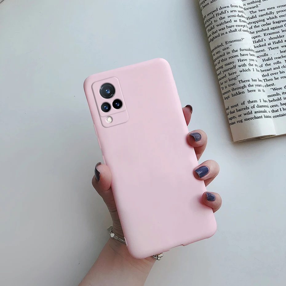 Para Vivo V21 V21e Funda 2021 nueva Funda de silicona líquida suave TPU Capa trasera de teléfono para Vivo V21 5G V2050 VivoV21e V2061 Funda 6,44" - imagen 3