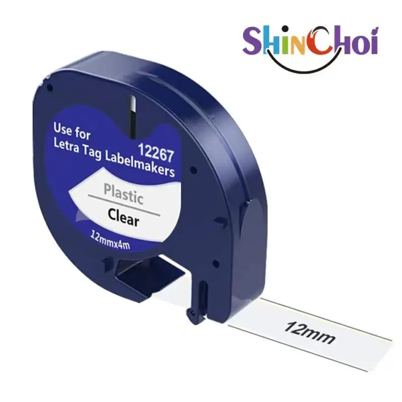 Cintas Dymo LT100h 16951 Cintas 16952 Cintas 12267 Cintas Cinta Dymo de 12 mm Negro sobre transparente para reemplazo Dymo Letratag LT100H LT110T - imagen 2