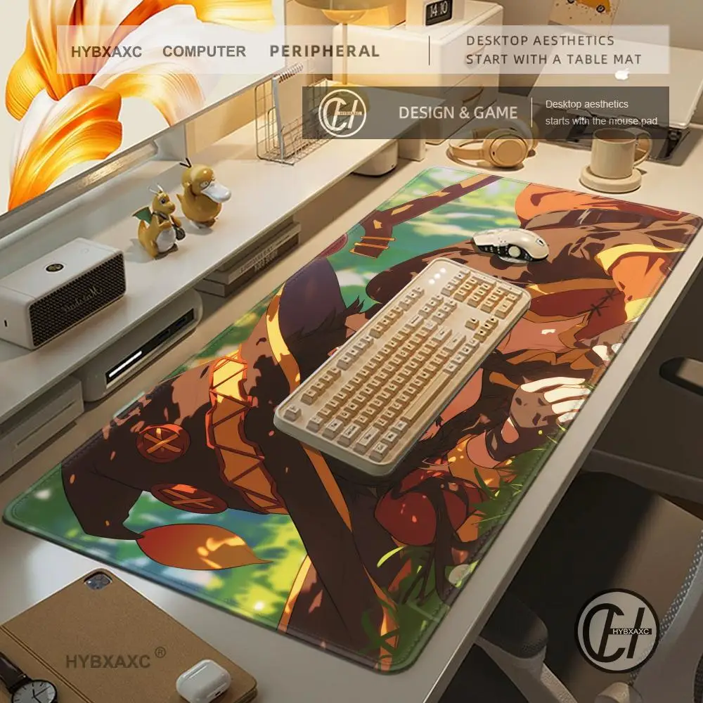 Alfombrilla de ratón de anime KonoSuba Megumin, en existencia, para juegos de portátiles, tamaño de alfombrilla de ratón para teclado de juego con bloqueo de borde grande - imagen 3