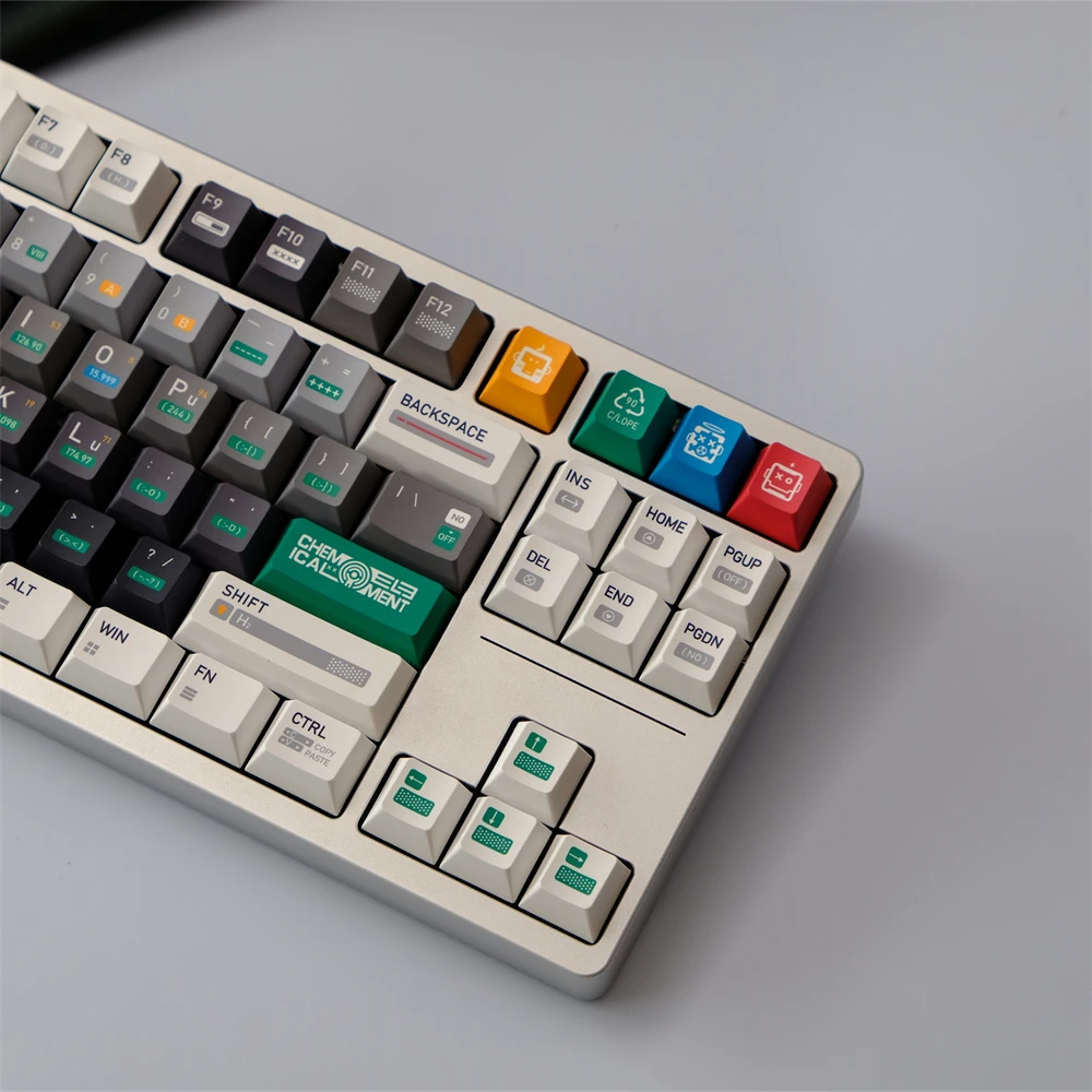Teclas de química 01, 151 teclas, perfil de cereza, teclas personalizadas con subcama de tinte PBT para teclado mecánico MX GH60 61 68 75 87 980 - imagen 4
