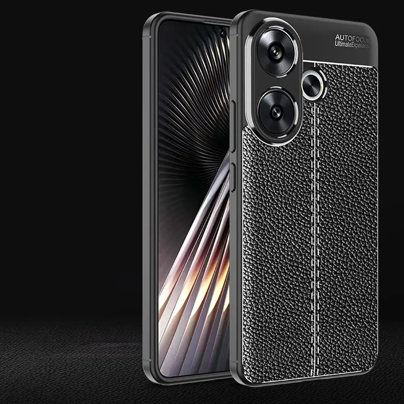 Funda de lujo para Poco F6, Funda para Xiaomi Poco F6, Funda a prueba de golpes de TPU, Funda de cuero suave para teléfono, parachoques Poco F6 - imagen 4