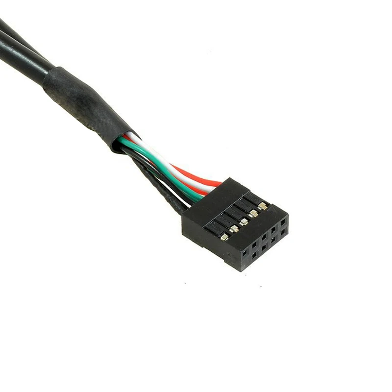 Placa base de 15cm, 30cm, 50cm, 9 pines, gira USB 2,0, dos líneas de extensión, placa principal, cabezal hembra a USB Dual 2,0, Cable adaptador hembra - imagen 5