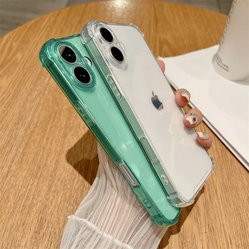 Funda suave de silicona transparente de gelatina de lujo para iPhone 11 12 13 14 15 16 Pro Max 16 Plus protección a prueba de golpes cubierta trasera transparente - imagen 5