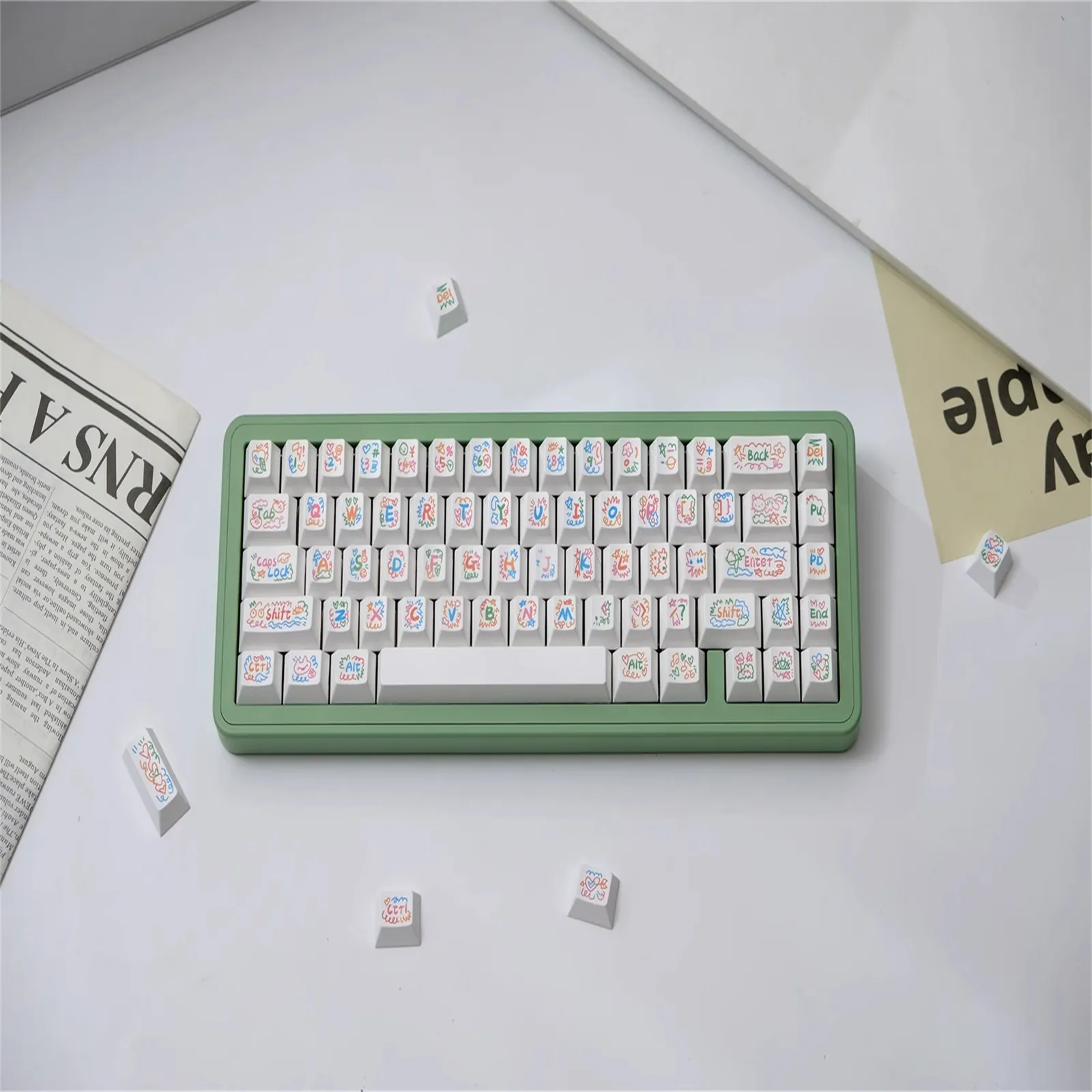 Juego de teclas GMK Graffiti, 133 teclas, Material PBT, perfil Cherry, DYE-SUB, teclas personalizadas para teclado mecánico MX Switch - imagen 3