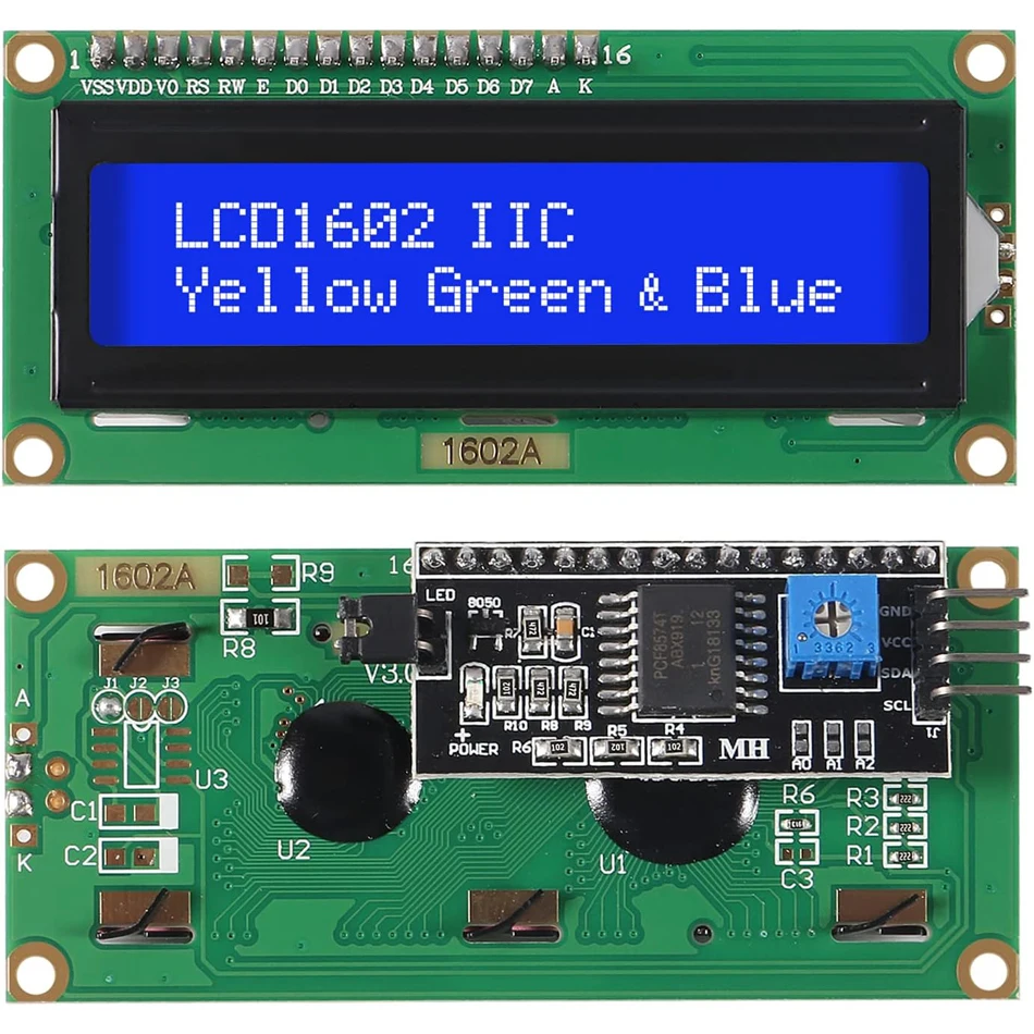 Módulo adaptador de interfaz serie IIC/I2C/TWI LCD 1602 16x2 retroiluminación azul para Arduino UNO R3 MEGA2560