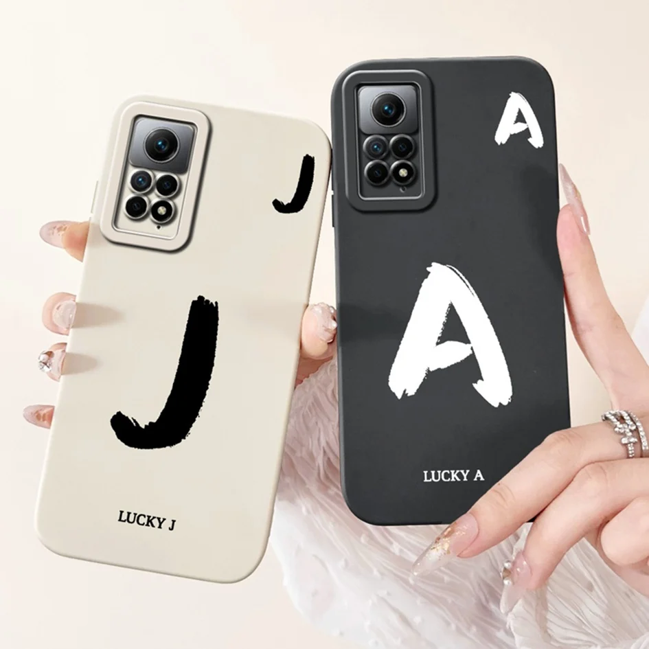 Para Xiaomi Redmi Note 12 Pro 4G Funda lindas letras iniciales Funda de silicona líquida suave para Xiomi Redmi Note 12 Pro 4G parachoques