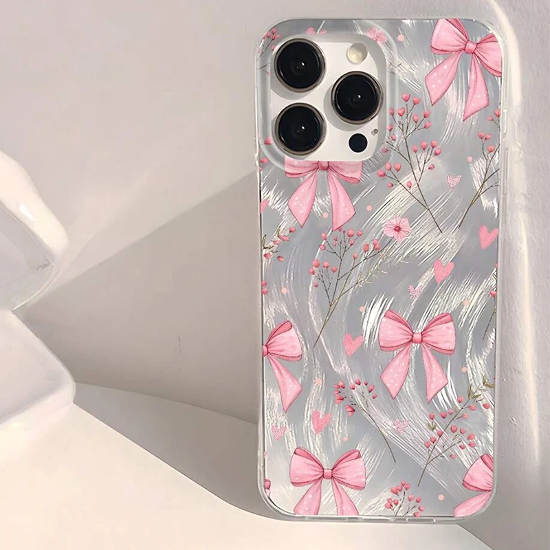 Funda de teléfono minimalista con patrón de flores rosas para iPhone 13, 11, 12, 14, 15 16 Pro Max 16E XR X XS 7 8 Plus SE2, cubierta de parachoques a prueba de golpes - imagen 5